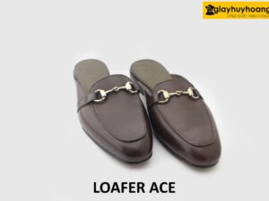 [Outlet size 40+42] Dép da nam không gót phong cách loafer ACE 002