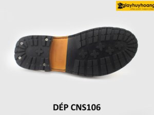 [Outlet size 40] Dép da nam đế cao su chống trượt loafer CNS106 005