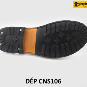 [Outlet size 40] Dép da nam đế cao su chống trượt loafer CNS106 005