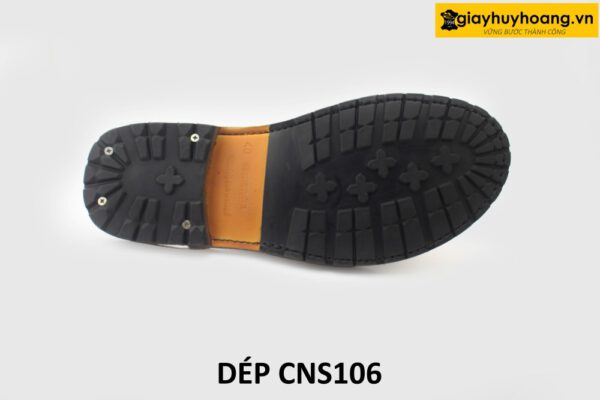 [Outlet size 40] Dép da nam đế cao su chống trượt loafer CNS106 005