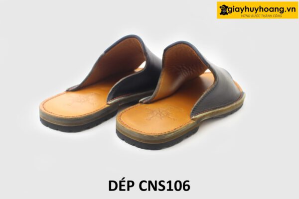 [Outlet size 40] Dép da nam đế cao su chống trượt loafer CNS106 004