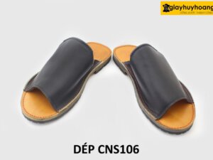 [Outlet size 40] Dép da nam đế cao su chống trượt loafer CNS106 003