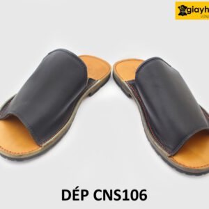 [Outlet size 40] Dép da nam đế cao su chống trượt loafer CNS106 003