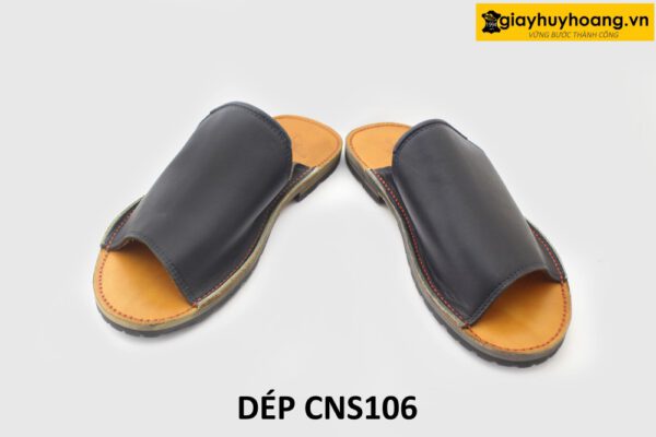 [Outlet size 40] Dép da nam đế cao su chống trượt loafer CNS106 003