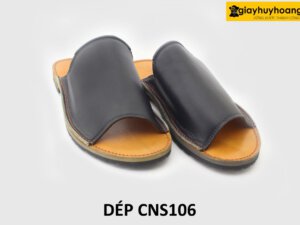 [Outlet size 40] Dép da nam đế cao su chống trượt loafer CNS106 002