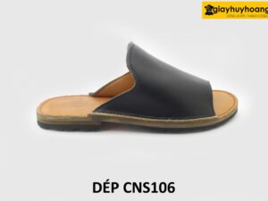 [Outlet size 40] Dép da nam đế cao su chống trượt loafer CNS106 001