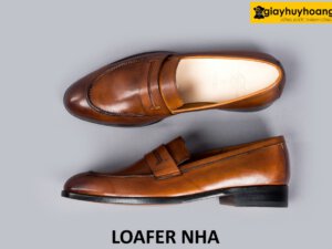 [Outlet] Giày lười da nam đế da bò khâu mckay loafer NHA 003