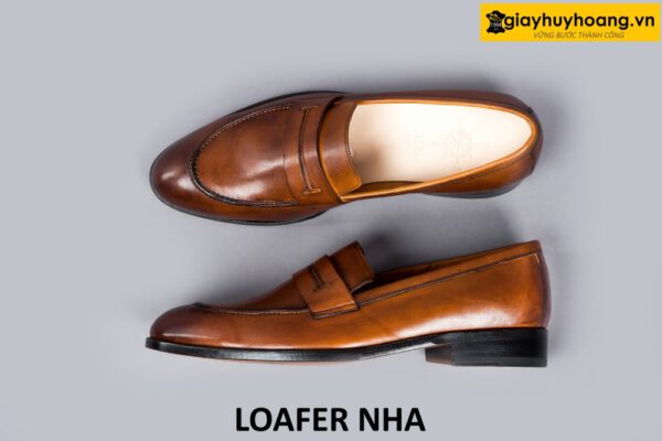 [Outlet] Giày lười da nam đế da bò khâu mckay loafer NHA 003