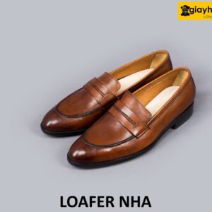 [Outlet] Giày lười da nam đế da bò khâu mckay loafer NHA 002