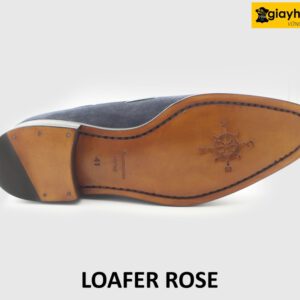 [Outlet] Giày lười nam da lộn có chuông xanh navy loafer rose 004