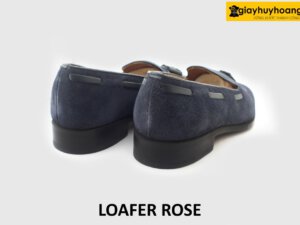[Outlet] Giày lười nam da lộn có chuông xanh navy loafer rose 003