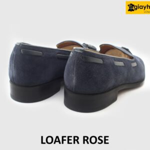 [Outlet] Giày lười nam da lộn có chuông xanh navy loafer rose 003