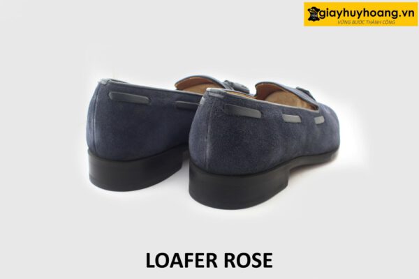 [Outlet] Giày lười nam da lộn có chuông xanh navy loafer rose 003