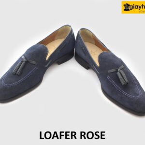 [Outlet] Giày lười nam da lộn có chuông xanh navy loafer rose 002