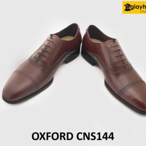 [Outlet size 40] Giày tây da nam màu đỏ đô Oxford CNS144 004