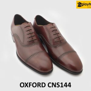 [Outlet size 40] Giày tây da nam màu đỏ đô Oxford CNS144 003