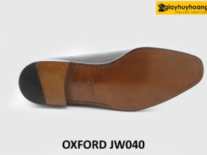 [Outlet size 43] Giày da trơn nam 1 miếng liền đen Oxford JW040 005