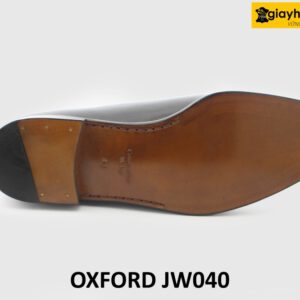 [Outlet size 43] Giày da trơn nam 1 miếng liền đen Oxford JW040 005