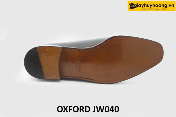 [Outlet size 43] Giày da trơn nam 1 miếng liền đen Oxford JW040 005