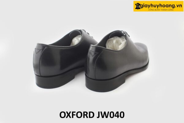 [Outlet size 43] Giày da trơn nam 1 miếng liền đen Oxford JW040 004