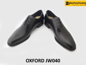 [Outlet size 43] Giày da trơn nam 1 miếng liền đen Oxford JW040 003