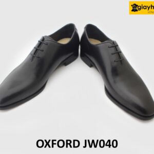 [Outlet size 43] Giày da trơn nam 1 miếng liền đen Oxford JW040 003