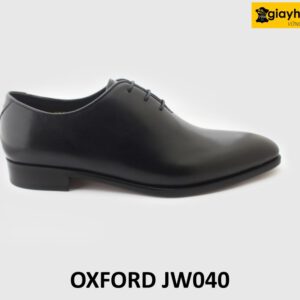 [Outlet size 43] Giày da trơn nam 1 miếng liền đen Oxford JW040 001