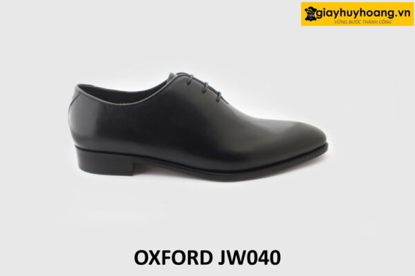 [Outlet size 43] Giày da trơn nam 1 miếng liền đen Oxford JW040 001