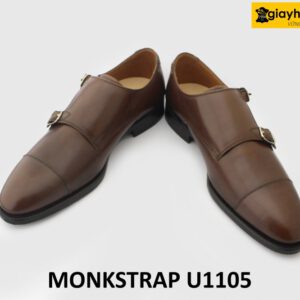 [Outlet size 38] Giày da nam công sở màu nâu Monkstrap U1105 004