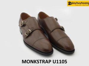 [Outlet size 38] Giày da nam công sở màu nâu Monkstrap U1105 003