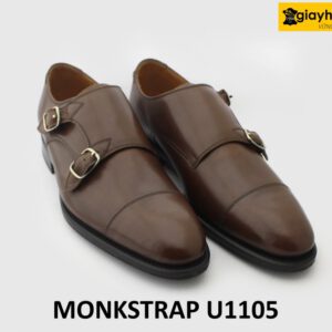 [Outlet size 38] Giày da nam công sở màu nâu Monkstrap U1105 003