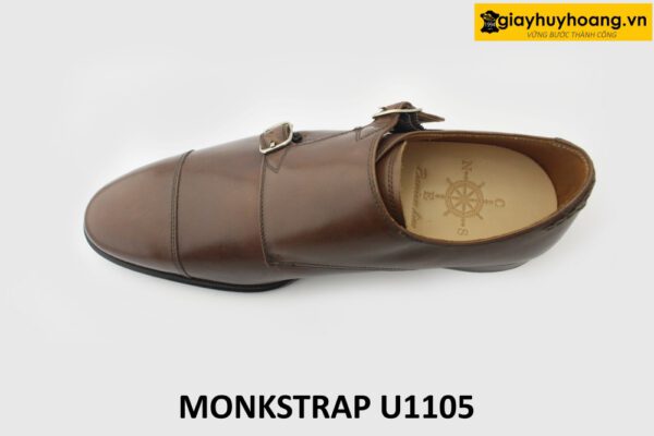 [Outlet size 38] Giày da nam công sở màu nâu Monkstrap U1105 002