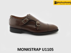 [Outlet size 38] Giày da nam công sở màu nâu Monkstrap U1105 001
