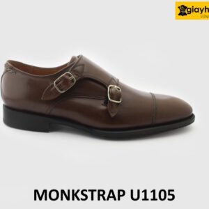 [Outlet size 38] Giày da nam công sở màu nâu Monkstrap U1105 001