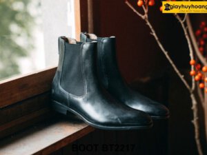Giày da nam cổ cao da bê con Chelsea Boot BT2217 001