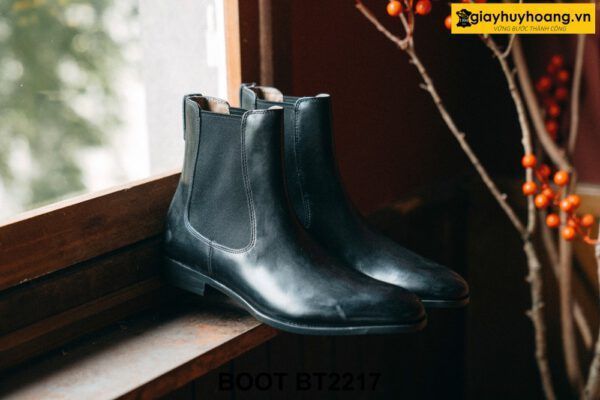 Giày da nam cổ cao da bê con Chelsea Boot BT2217 001