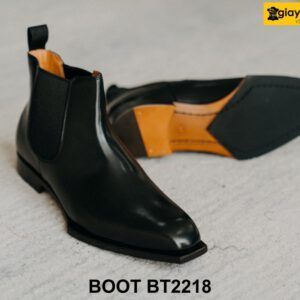 Giày da nam cổ cao mũi vuông màu đen Chelsea Boot BT2218 004