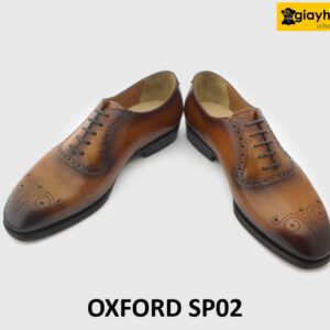 [Outlet size 43] Giày tây nam màu bò đục lỗ mũi Oxford SP02 004