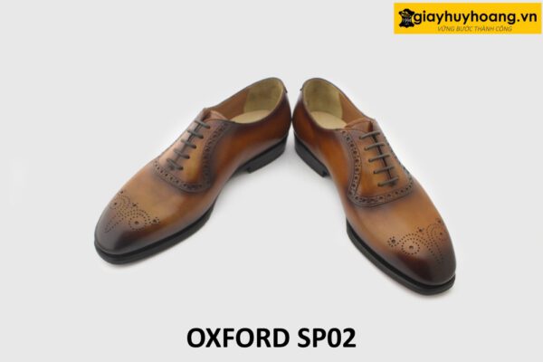 [Outlet size 43] Giày tây nam màu bò đục lỗ mũi Oxford SP02 004