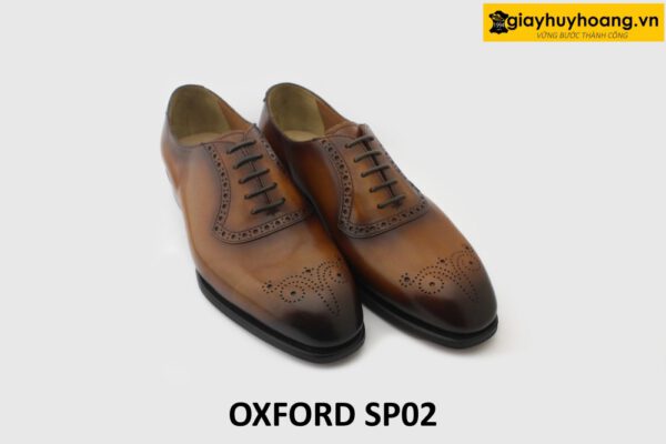 [Outlet size 43] Giày tây nam màu bò đục lỗ mũi Oxford SP02 003