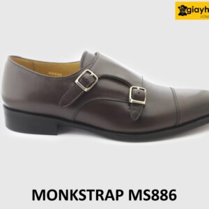 [Outlet size 42] Giày da nam màu nâu 2 khóa Monkstrap MS886 001