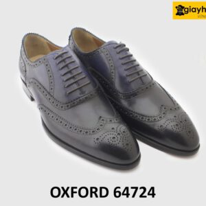 [Outlet size 42] Giày da nam màu xanh dương viền đen Oxford 64724 003