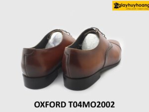 [Outlet size 40] Giày tây nam trẻ trung màu bò viền nâu Oxford T04MO2002 005