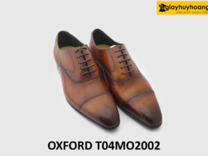 [Outlet size 40] Giày tây nam trẻ trung màu bò viền nâu Oxford T04MO2002 003