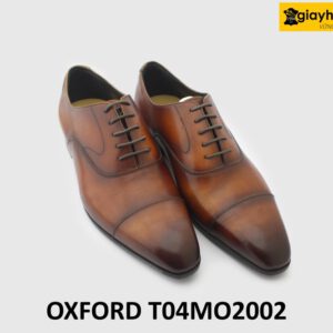 [Outlet size 40] Giày tây nam trẻ trung màu bò viền nâu Oxford T04MO2002 003