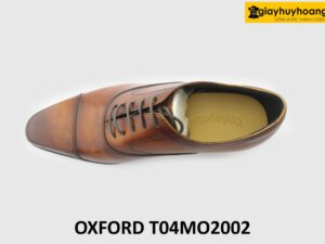 [Outlet size 40] Giày tây nam trẻ trung màu bò viền nâu Oxford T04MO2002 002