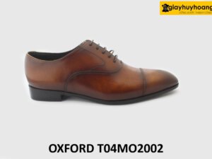 [Outlet size 40] Giày tây nam trẻ trung màu bò viền nâu Oxford T04MO2002 001