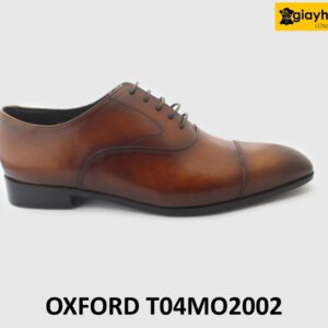 [Outlet size 40] Giày tây nam trẻ trung màu bò viền nâu Oxford T04MO2002 001