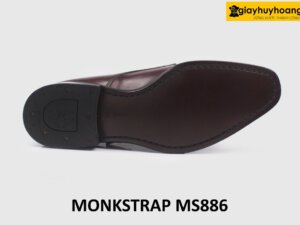 [Size 38] Giày da nam màu nâu 2 khóa Monkstrap MS886 006