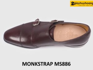 [Size 38] Giày da nam màu nâu 2 khóa Monkstrap MS886 004